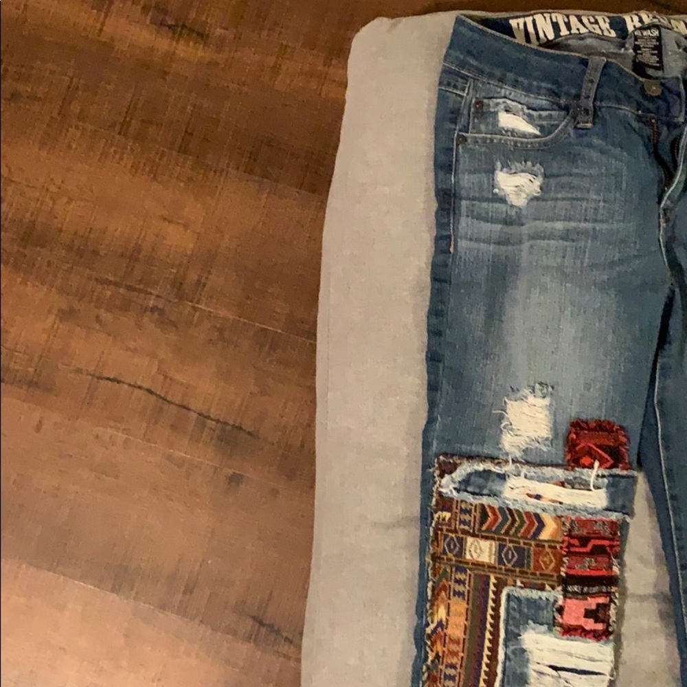 Rewash Vintage Reunion patch jeans like new